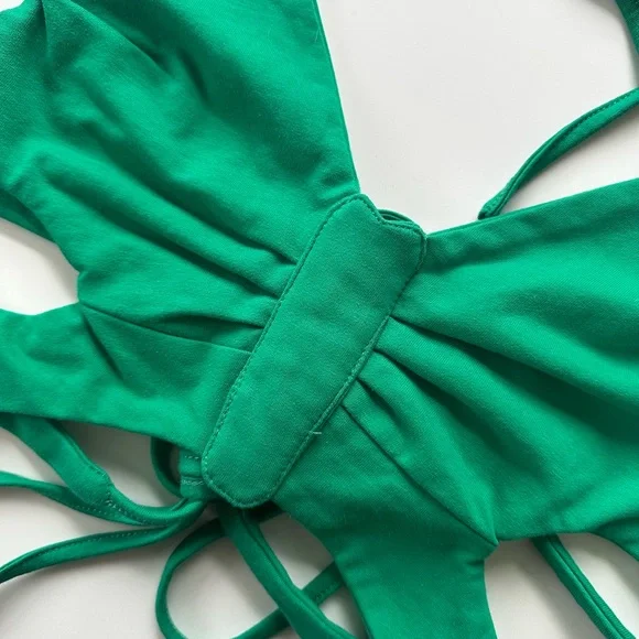 Edikted Green Butterfly Halter Cut Out Top | S - Picture 5 of 8